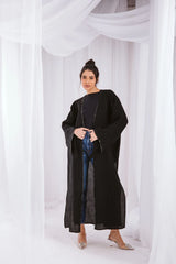 Crushed kaftan in black