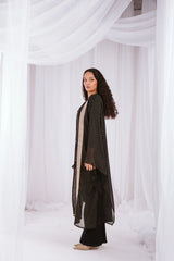 Dotted kaftan in black