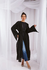 Crushed kaftan in black