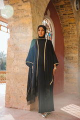 Fringed kaftan in black