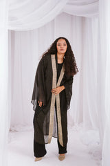 Dotted kaftan in black