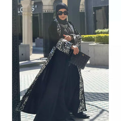 black velvet embroidered with silver Kuffic Calligraphy