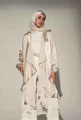 Double layered Emilia Kaftan in Champagne x White