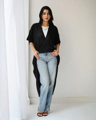 Pleated Twisted Top - Black