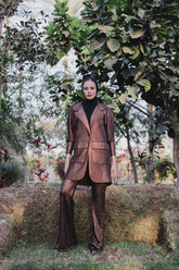 Shimmer blazer set in chamagne