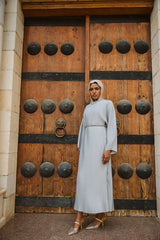 Plisse dress in silver