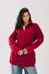 Ribbon chemise in maroon. (Available Only at leilet el eid bazar)