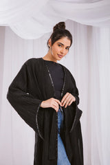 Crushed kaftan in black