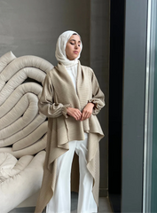 Drape Me in Pleats in Golden Beige