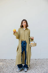 Fringed out cape in lime