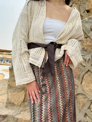 Crochet cardigan in beige