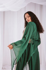 Dotted kaftan in green