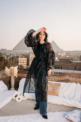 Dotted organza in black