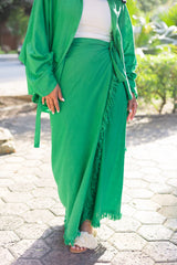 Wrap me skirt in royal green