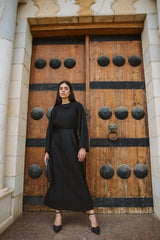 Plisse dress in black