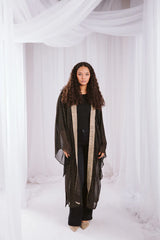 Dotted kaftan in black