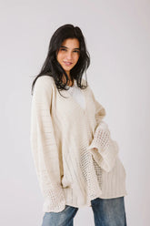 Aura knit top in off-white