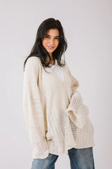 Aura knit top in off-white
