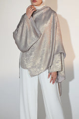 Head Turner Shawl Top in Lilac x Gold