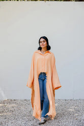 Fringed out cape in Orange
