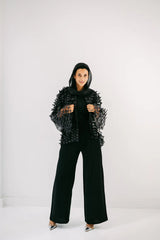 3D leaf set in black