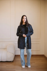 Anna manteau in navyblack