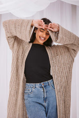 Knit cardigan in beige