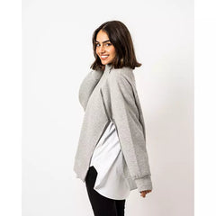 Asymmetric side zipper pullover