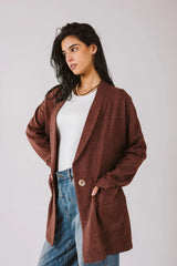 Not so serious blazer in brown. (Available only at leilet el eid bazar or after eid)