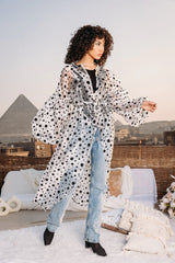 Dotted organza in white