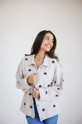 Threaded jacket in beige