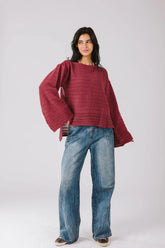 Lana knit top in maroon