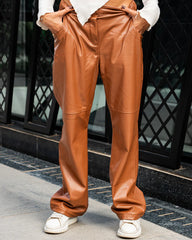Camel Leather Pants