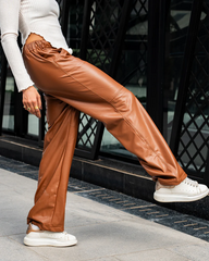 Camel Leather Pants