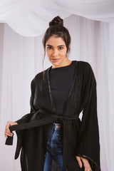 Crushed kaftan in black