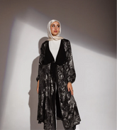 Hazie Trench in Black x Gold Wash