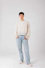 Lana knit top in off-white