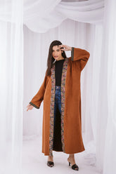 Nur suede kaftan in camel