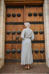 Plisse dress in silver