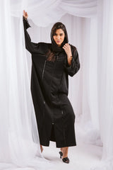 Zipper abaya black