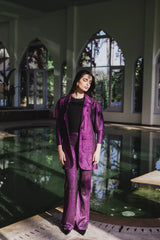 Shimmer blazer set in purple
