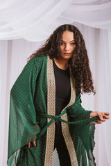 Dotted kaftan in green