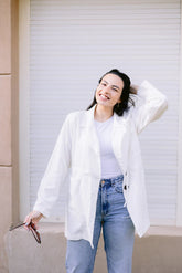 Line blazer in off white