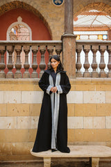 Moroccan kaftan in black - silver edition