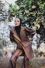 Shimmer blazer set in chamagne