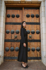 Plisse dress in black