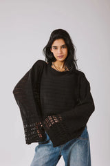 Lana knit top in black