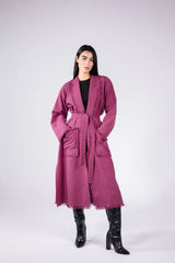 The eve manteau in burgundy