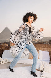 Dotted organza in white