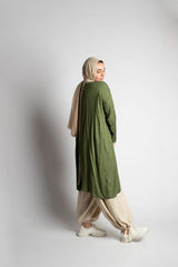 Olive Cotton Cardigan